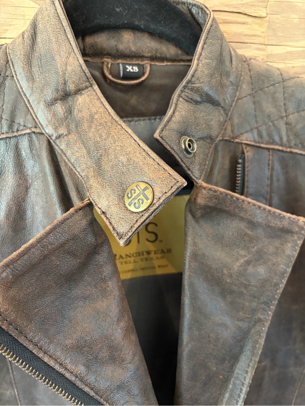 STS Ranchwear Ladies Lucy Brown Leather Biker Jacket - Picture 2 of 14
